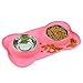Vivaglory Dog Bowls Stainless Steel Water and Food Bowl Pet Puppy Cat Feeder with Non Spill Skid Resistant Silicone Mat, Medium, Pink