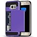 Galaxy S7 Edge Case, Anuck Slidable ID Card Slot Holder Galaxy S7 Edge Wallet Case [Credit Card Pocket] Hard Shell Shockproof Rubber Bumper Protective Case Cover for Samsung S7 Edge - Lavender