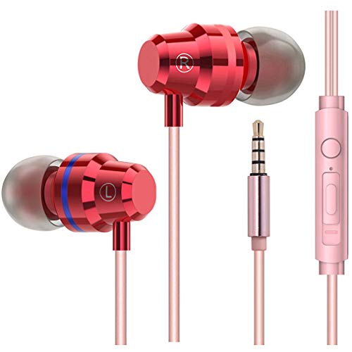 Earbuds with Microphone 2 Pack Ear Buds Earphones Headphones Mic and Volume Control Wired in Ear Noise Isolating Bass