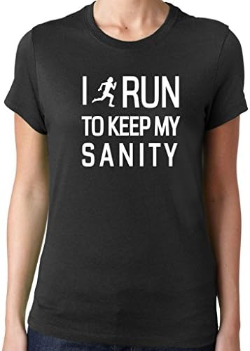 Women's I Run to Keep My Sanity T-Shirt Unisex XXLarge Black
