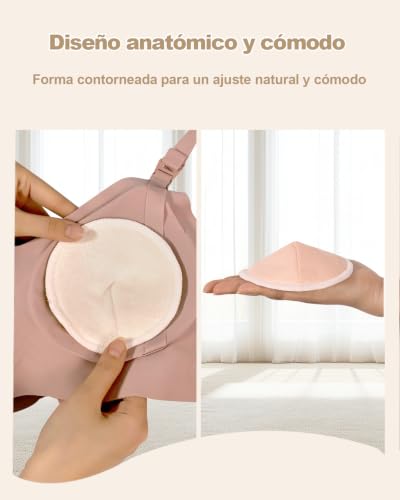 Oiomniv Discos de Lactancia Reutilizables, 14 uds, Bambú | 14 Discos · Alta absorción · Antifugas · Bambú OEKO-TEX® · Lavables · Anatómicos · Bolsa de lavado · Bolsa de viaje