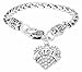 Mother's Day Gift for Gigi Bracelet Engraved Gift Jewelry For Gigi Crystal Adorned Heart Shaped Pendant Lobster Claw Bracelet Gift for Mom or Grandma Colorless