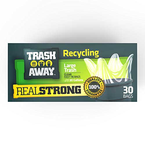 Trash Away Heavy Duty Clear Recycling Bags Tall & Strong Bags for