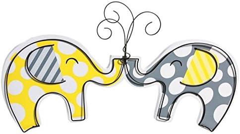 Blossoms and Buds Lil Peanut Wooden Wall Art with Wire Details, 2 Elephants