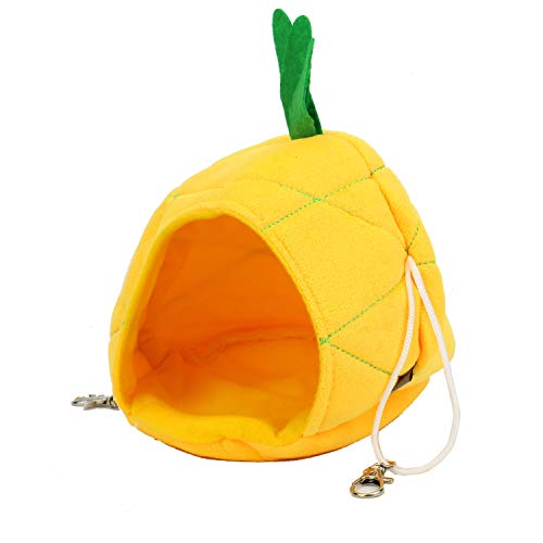 Pomeat Hamster Bed House, 2 Pack Hamster Bedding Winter Hanging Fruit Pineapple Warm Bed Nest Accessories for Mini Small Animal Mice, Rat, Sugar Glider, Chinchilla - Thumbnail 2