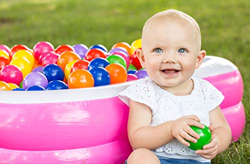 FoxPrint Soft Plastic Kids Play Balls - Non Toxic, 100 Phthalate & Bpa Free - Crush Proof & No Sharp Edges; Ideal for Baby or Toddler Ball Pit, Kiddie Pool, Indoor Playpen & Parties, 100 Balls