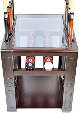 Iszy Billiards マホガニーまたはダークオークを選択 ビリヤードスティックボールセットフロアーホルダー10個 プールキューラックのみ 贈物