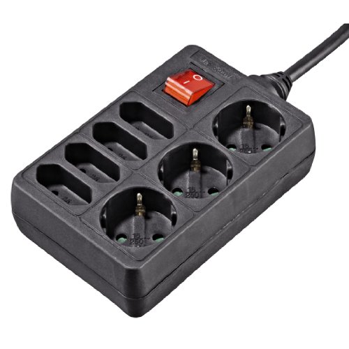 Multipresa Nilox 7 Prese Bipasso, Nero