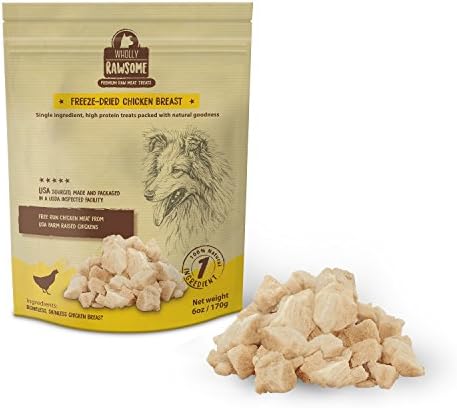 Premium All Natural Freeze Dried Raw Chicken Breast Treats for Dog and Cat Lovers, Made in USA, Best Single Ingredient, Healthy, Low Calorie, High Protein, Nutrient Packed Snack, Grain-Free, 6 ounces