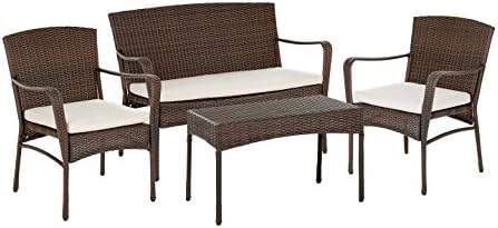 WUnlimited Leisure Collection Outdoor Garden Patio Furniture 4PC Set w/Table