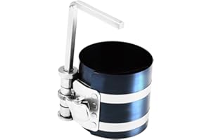 DEDC 3 inch Piston Ring Compressor Tool, Adjustable Ratchet Piston Installation Tool Removal Tool Installation Compressing Capacity 2 to 6.9 Inch