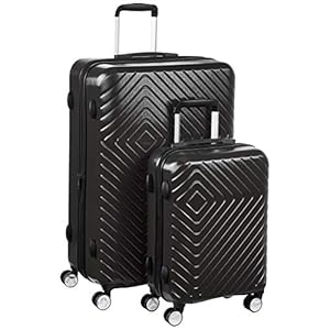 AmazonBasics Geometric Luggage – 2 piece Set (55cm, 78cm), Black