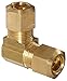 Anderson Metals 50065 Brass Compression Tube Fitting, 90 Degree Elbow, 3/8