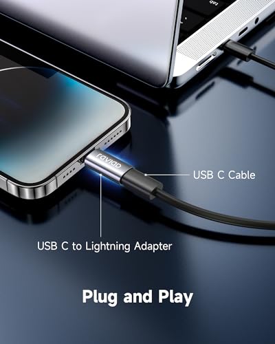 RAVIAD USB C to Lightning Adapter (Pack of 2), Adapter USB C to Lightning 36W Fast Charging for iPhone 14 13 12 11 Pro Max, Pad Pro/Air 5/Mini 6, Pod Nano/Touch, Not for Audio/OTG