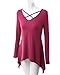 JayJay Women Crisscross Neck Basic Soft Fabric Long Sleeve Loose Fit Tunic