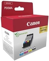 Canon CLI-571 Ink 4 Cartridge Pack Black Cyan Magenta Yellow view 6