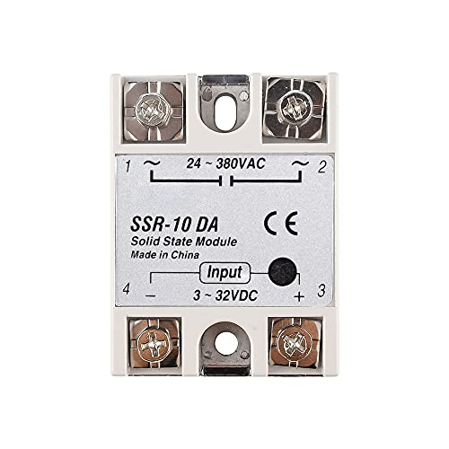 diymore 250V SSR-10DA Solid State Relay Module Input DC 3-32V to AC 24V-380V Output
