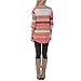 Womens Striped Sweatshirt Tunic Tops Long sleeve Casual Crew Neck T Shirt Top Blouse, Orange Color Striped, X-Large