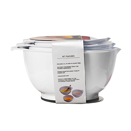 KitchenAid Classic Bowls, Mixing, Set of 3, White Pricepulse