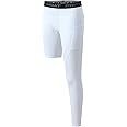 Men's Basketball Single Leg Tight Sports Pants 1/2 One Leg Compression Pants Athletic Base Layer Underwear