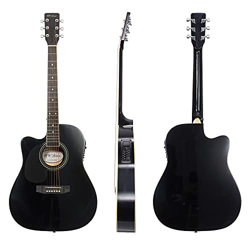 Jameson Guitars Full Size Thinline Acoustic Electric Guitar with Free