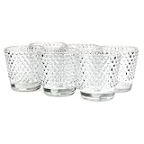 Koyal Wholesale Hobnail Glass Candle Holder (Pack of 6), 2.5 x 2.4