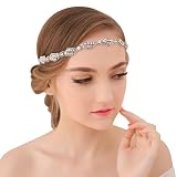 BLUETOP Wedding Headband for Bridal Headpiece Jewelry Handmade Crystal Rhinestone Vintage Beads Satin Ribbon Women Hair Band Accessories