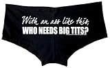 Sik World WITH AN ASS LIKE THIS Womens Glow In The Dark Boy Shorts(X-Large, Black)