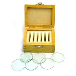 Glass Lenses Set of Six in Wooden Case – 50 mm Dia, 3 Double Convex (20, 30, 50cm FL) and 3 Double Concave (20, 30, 50cm…