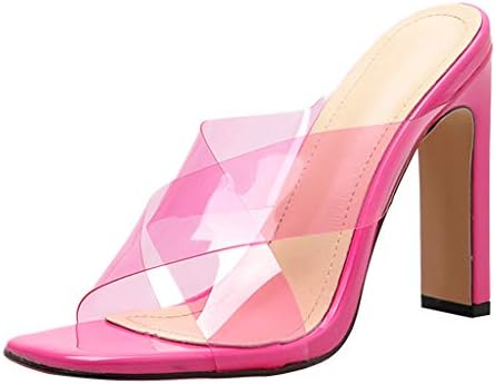 Newest WORMENG Women's Shoes Fashion High Heels Open Toe Casual Slipper Shoes Sandals for Walking,Entertainment,Leisure,Party,Work