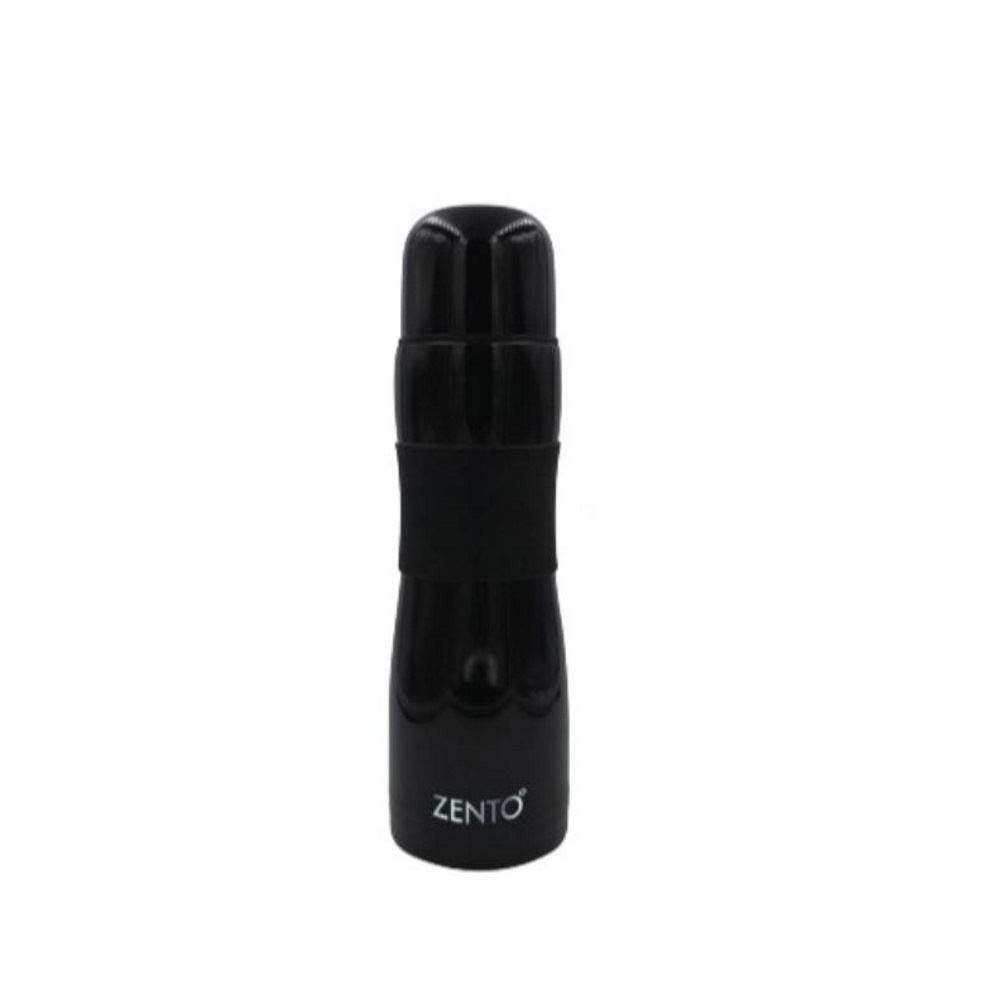 Casa & Casa Zento Stainless Steel Vacuum Insulated Heavy Duty Silicon Grip Flask in Black 500ml