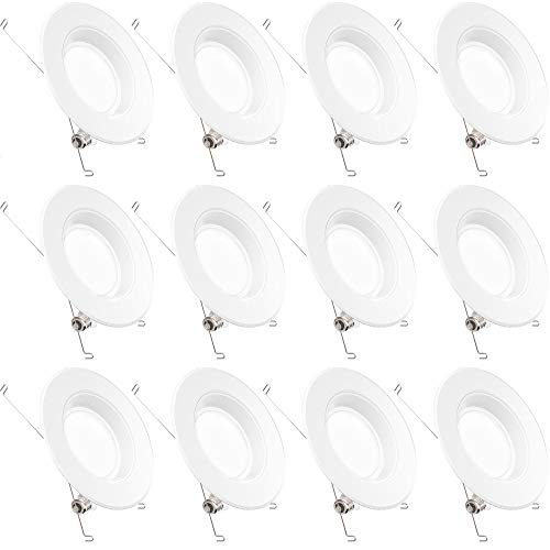 Sunco Lighting 12 Pack 5/6 Inch LED Recessed Downlight, Baffle Trim, Dimmable, 13W=75W, 4000K Cool White, 1050 LM, Waterproof, Simple Retrofit Installation – UL + Energy Star