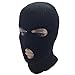 Mens Black Knit Thermal Face Ski Mask Three Hole