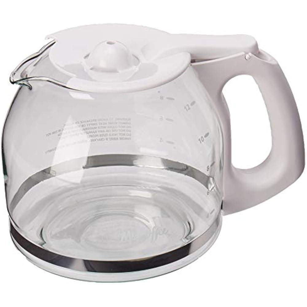 Mr. Coffee Replacement 12Cup Glass Carafe, White PLD13RB Coffeemaker