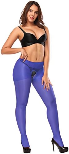Ciimii Women Sexy Sheer Crotchless Tights