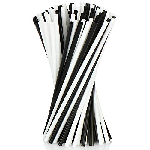 COM-FOUR® 500x Trinkhalme - Strohhalme in schwarz/weiß - Lebensmittelecht (500 Stück - schwarz/weiß) – Bild 4