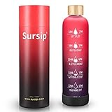 Sursip 32 oz Glass Water Bottle With Stylish Bamboo