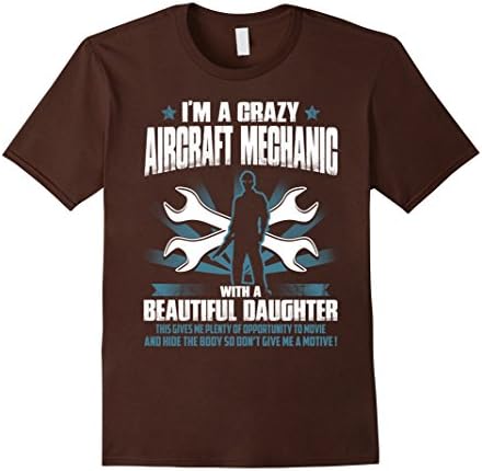 Mens I Am An Crazy Aircraft Mechanic t-shirt XL Brown