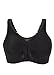 Glamorise Full Figure Plus Size MagicLift Front-Closure Posture Back Bra Wirefree #1265 Black