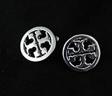 Trendy T Round Earrings Studs Silver