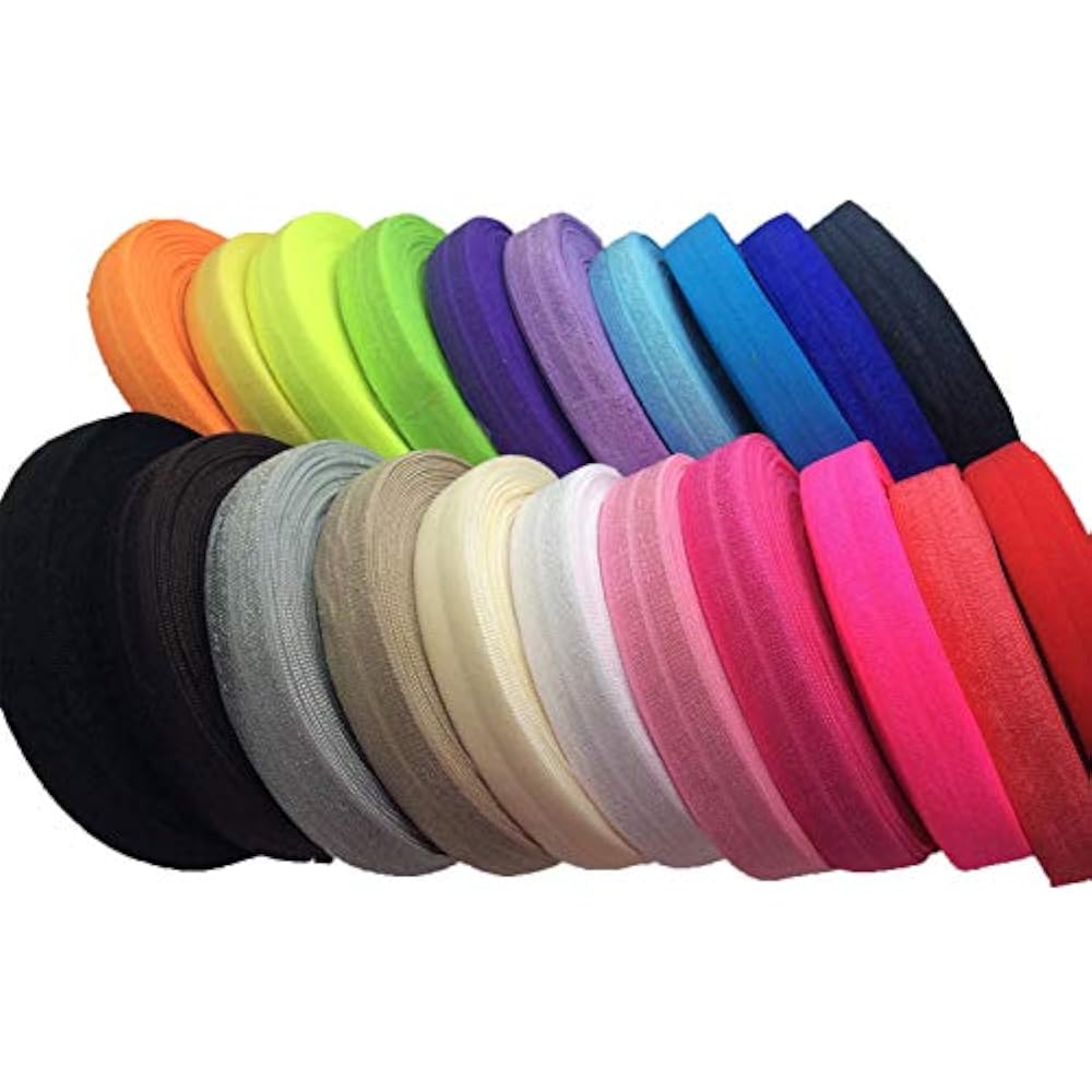 JESEP 100 Yards Fold Over Elastic 5/8&39&39 15mm Stretch Foldover FOE