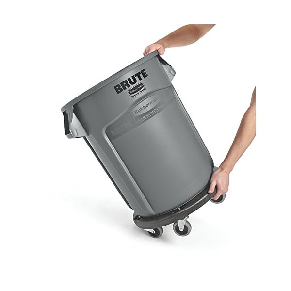 Rubbermaid Commercial Products Brute Trash Can Dolly with Wheels, Black