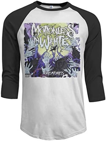 Motionless in White Creatures Men's 3/4 Sleeve Raglan Baseball T-Shirts Black