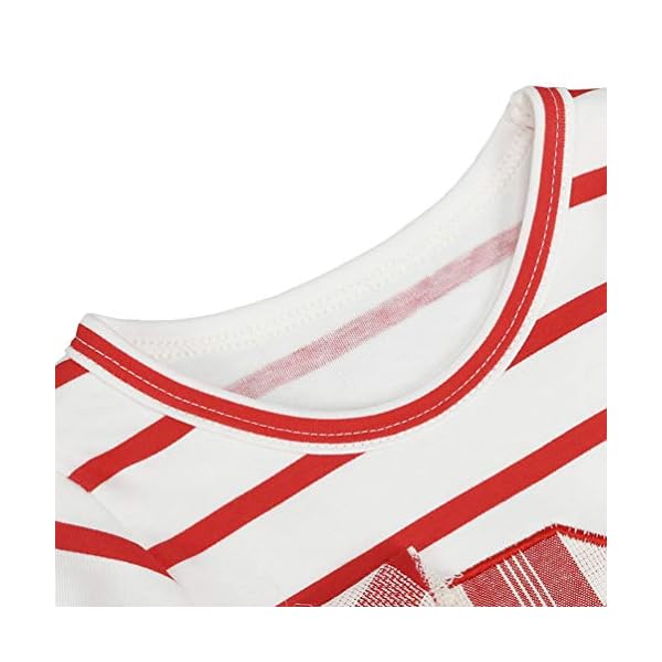 Fashspo Toddler Girl Christmas Dress Stripe Long Sleeve Autumn Winter Xmas Cotton Santa Claus Basic Shirt - Image 6