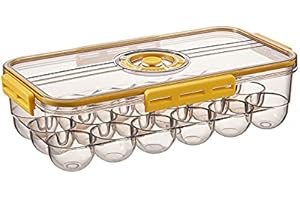 CottonColors Egg Holder for Fridge 18 Egg Container for Refrigerator Plastic Egg Organizer for Refrigerator Stackable Egg Storage With Lids for Timer