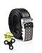 Platinum Hanger Mens Genuine Leather Dress Belt - Automatic Sliding Buckle Ratchet Belt, Adjustable Track Belt, Black-010