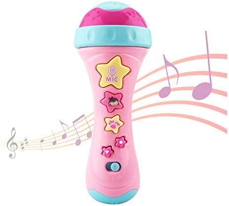 Alyoen Kids Microphone with Long-Recoding & Voice Change Function, Music Karaoke Toys with Singing Along for Boys and Girls (Pink)