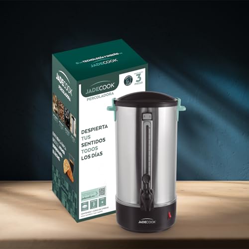 Homestyle Cafetera Percoladora de Acero Inoxidable Capacidad de 10L para 50 Tazas 120v con Medidor De Agua