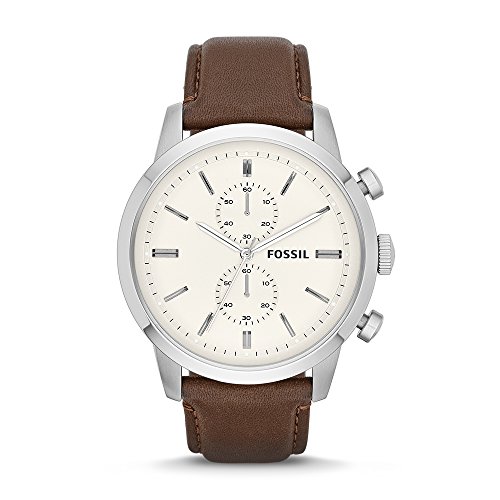 Fossil Men's FS4865 Townsman Stainless Steel Watch with Brown Leather Band