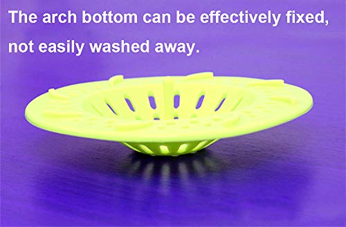 OkayCare Shower Drain Trap Covers Hair Catcher, Rubber Hair Stopper Sink Strainer Drain Cover Silicone Filter for Shower, Sink, Bathroom and Bath Tub (Yellow)